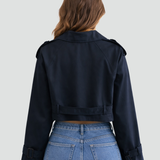 Manon | Trench-coat court pour femme en coton à coupe régulière 2.
