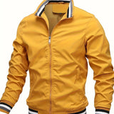 Théodore | Veste Décontractée Unie à Col Montant pour Mi-Saison