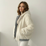 Madeleine | Veste bomber teddy double face