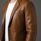 Céleste | Blazer en cuir à coupe slim