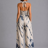 Anaïs | Ensemble d'été en lin 2 pièces à col halter et coupe ample