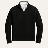 Arnaud | Pull homme à torsades avec col zippé et coupe ajustée