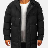 Isabelle | Parka d’hiver longue à capuche ajustable et col montant