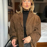 Claire | Veste en daim oversize pour femme élégante