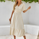 Talyne | Robe Maxi Portefeuille à Ceinture Ajustable