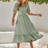 Talyne | Robe Maxi Portefeuille à Ceinture Ajustable