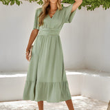 Talyne | Robe Maxi Portefeuille à Ceinture Ajustable