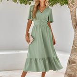 Talyne | Robe Maxi Portefeuille à Ceinture Ajustable