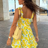 Théane | Robe d’été fluide à imprimé citron