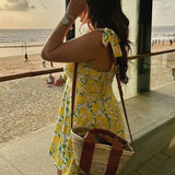 Théane | Robe d’été fluide à imprimé citron