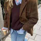 Claire | Veste en daim oversize pour femme élégante