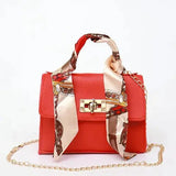 Lima | Sac à main élégant en cuir brun avec détail foulard