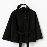 Laurence | Cape femme élégante avec ceinture et col haut
