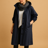 Sabine | Manteau long imperméable pour femme avec capuche amovible