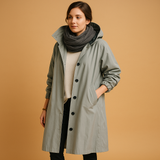 Sabine | Manteau long imperméable pour femme avec capuche amovible