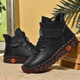 Oriane | Bottines en cuir pour femme avec lacets et fermeture velcro