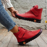 Oriane | Bottines en cuir pour femme avec lacets et fermeture velcro