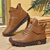 Oriane | Bottines en cuir pour femme avec lacets et fermeture velcro