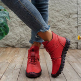 Oriane | Bottines en cuir pour femme avec lacets et fermeture velcro