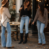 Isaline | Bottes hautes femme en cuir synthétique à sangles cloutées