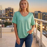 Éléna | T-Shirt Oversize à Col en V