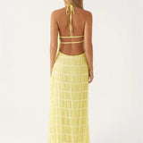 Coralie | Robe Maxi Élégante à Dos Nu Fluide
