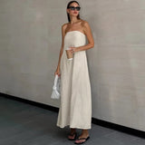 Ysélie | Robe Maxi Sans Bretelles en Lin Minimaliste
