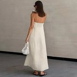 Ysélie | Robe Maxi Sans Bretelles en Lin Minimaliste