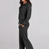 Naya | Ensemble décontracté femme à sweat zippé et pantalon ample