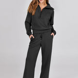 Naya | Ensemble décontracté femme à sweat zippé et pantalon ample