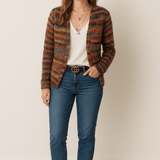 Margaux | Cardigan rayé femme en tricot à coupe décontractée