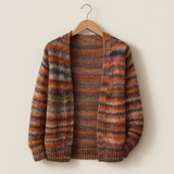Margaux | Cardigan rayé femme en tricot à coupe décontractée