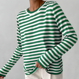 Célia | Sweatshirt rayé à manches longues et col rond