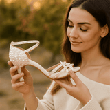 Léonie | Talons de danse satinés personnalisés élégants à cristaux