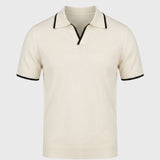 Bastien | Polo Homme à Col Tricoté Contrasté