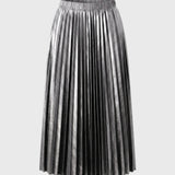 Floréline | Jupe Midi Plissée à Taille Élastique Élégante