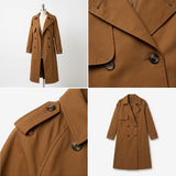 Émilie | Trench long femme à double boutonnage avec ceinture