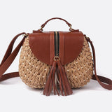 Victoire | Sac bandoulière en paille à franges