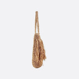 Adèle | Grand sac en paille à franges avec fermeture zippée