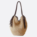 Juliette | Sac bohème en paille souple à franges décoratives