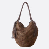 Juliette | Sac bohème en paille souple à franges décoratives