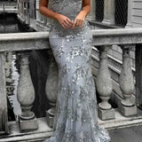 Magda | Robe longue à bretelles avec embellissement en sequins