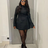 Robe Mini en Coton Sans Dos Nymera – Robe Élégante pour les Fêtes d'Automne/Hiver