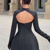 Robe Mini en Coton Sans Dos Nymera – Robe Élégante pour les Fêtes d'Automne/Hiver