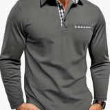 Émile | Polo homme manches longues à motif carreaux