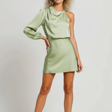 Clarisse | Robe Mini Asymétrique Satinée