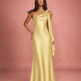 Perrine | Robe Maxi Halter Asymétrique Satinée