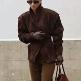 Margaux | Blazer femme en similicuir à coupe structurée