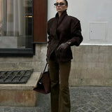 Margaux | Blazer femme en similicuir à coupe structurée