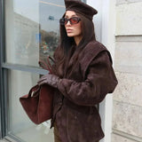 Margaux | Blazer femme en similicuir à coupe structurée